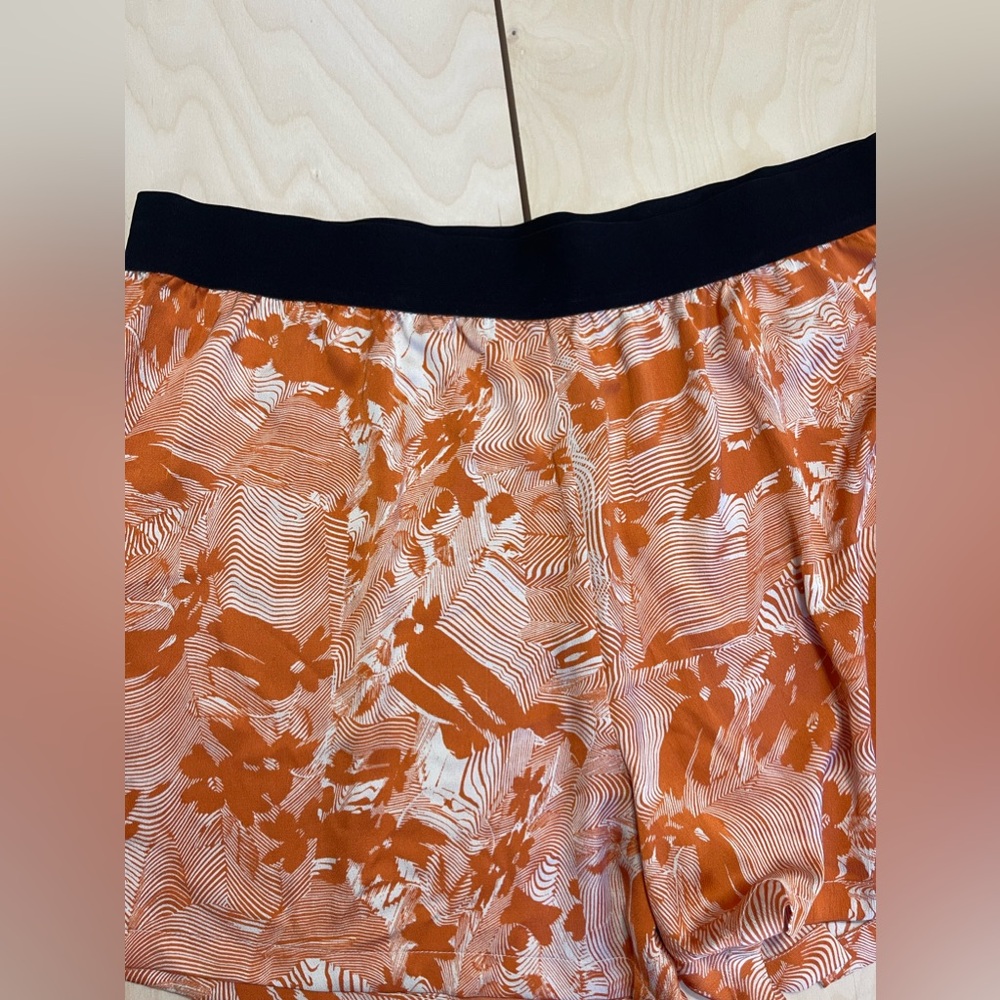 Open Edit Elastic Waist Orange and White Floral Shorts Size 2X Nordstrom - Picture 3 of 5